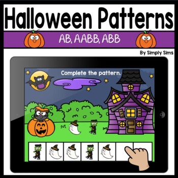 Preview of Boom Cards | Halloween | Patterns | Math | Fall | Digital Resource