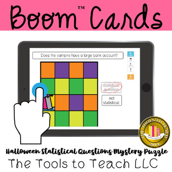 Preview of Boom™ Cards Halloween Statistics Question Mystery Puzzle Reveal Digital Resource
