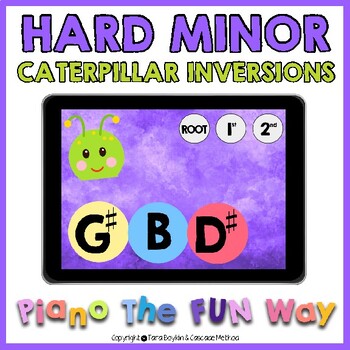 Preview of Boom Cards: Hard Minor Chord Inversions - Caterpillar Theme