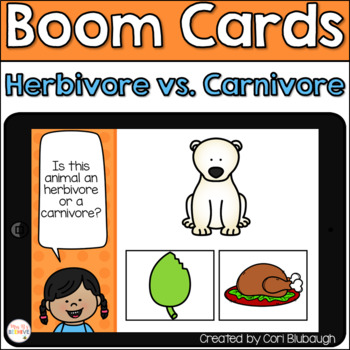 Preview of Boom Cards - Herbivore vs. Carnivore