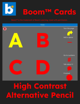 Preview of Boom™ Cards High Contrast Alternative Pencil (Gray Background)