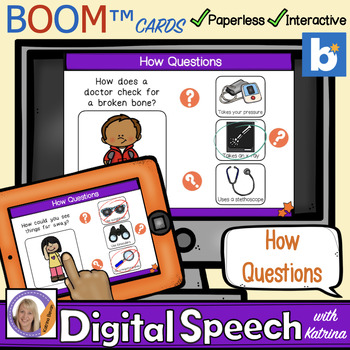 Preview of Boom™ Cards: How Questions. For Speech & language therapy