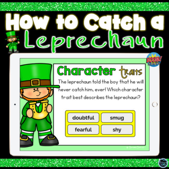 Preview of Boom Cards How to Catch a Leprehaun Character Traits