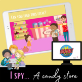 Boom Cards™ I spy...A candy shop! Drag the screen to find 