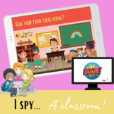 Boom Cards™ I spy...A classroom! Drag the screen to find t
