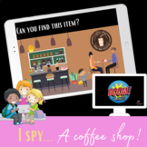 Boom Cards™ I spy...A coffee shop! Drag the screen to find