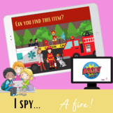 Boom Cards™ I spy...A fire! drag and find the images, online game