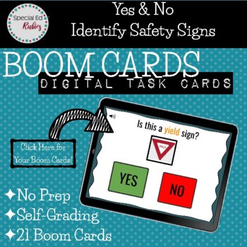 Preview of Boom Cards: Identifying Community/Safety Signs using (Yes/No)