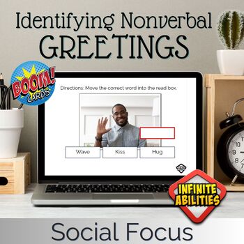 Preview of Boom Cards: Identifying Nonverbal Greetings - Social Focus