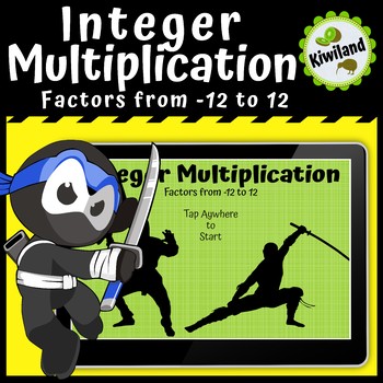 Preview of Boom Cards | Integer Multiplication Factors from  -12 to 12 | Distance Learning