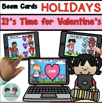 Preview of Boom Cards It's Time for Valentine's with Audio