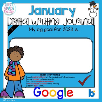 Preview of Digital January Writing Journal Prompts