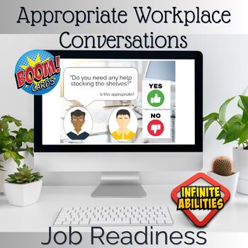 Preview of Boom Cards: Job Readiness - Appropriate Workplace Conversations