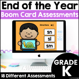 End of the Year Math and ELA Activities Boom Card Assessme