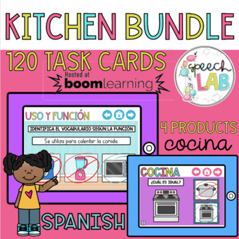 Preview of Boom Cards Kitchen Bundle - Boom Cards en Español Cocina
