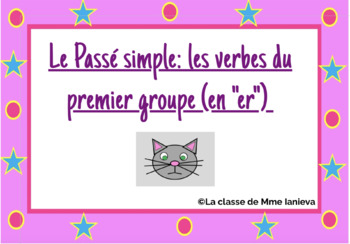 Preview of Boom Cards: Le Passé simple verbes du 1er groupe (verbes en "er")