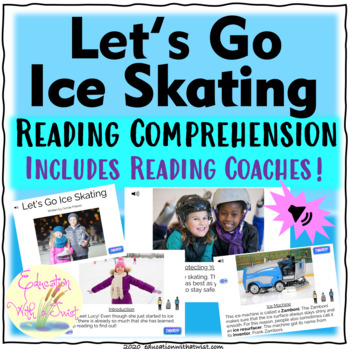 Preview of Boom Cards™ Let's Go Ice Skating Reading Comprehension