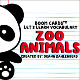 Boom Cards™️ Let's Learn Vocabulary: Zoo Animals