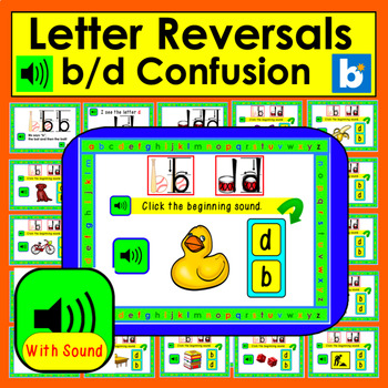 Preview of Boom Cards™ Letter Reversals:  b and d :  Lesson & Practice