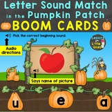 Alphabet Letter Sounds Fall Boom Cards Digital Distance Learning