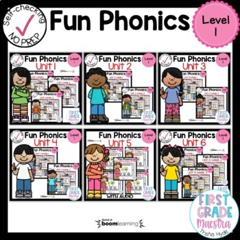 Preview of Level 1 | Fun Phonics | Boom Cards