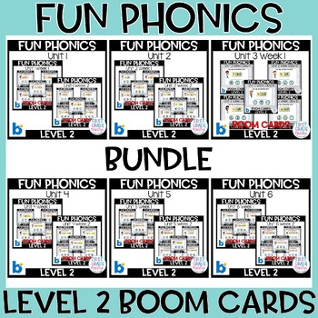 Preview of Fun Phonics | Level 2 Boom Card Bundle