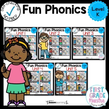 Preview of Fun Phonics | Level K | Boom Cards