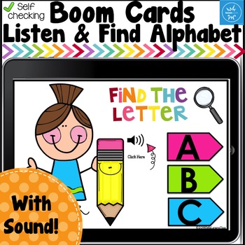 Preview of Boom Cards Listen and Find the Alphabet  Distance Learning