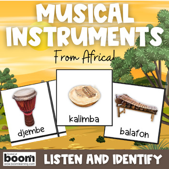 Preview of Boom Cards™ Listening and Identifying Instruments from Africa