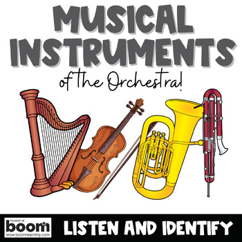 Preview of Boom Cards™ Listening and Identifying Instruments of the Orchestra