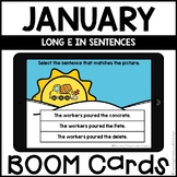 Boom Cards™ |  Long E in Sentences | January Themed First Grade