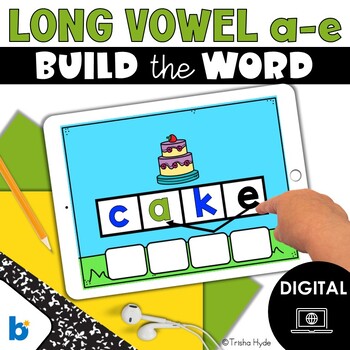 Preview of Long Vowel A Silent E | Build A Word | Phonics | Boom Cards