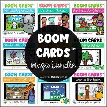 Preview of Boom Cards™ MEGA Bundle - Math and Literacy Skills