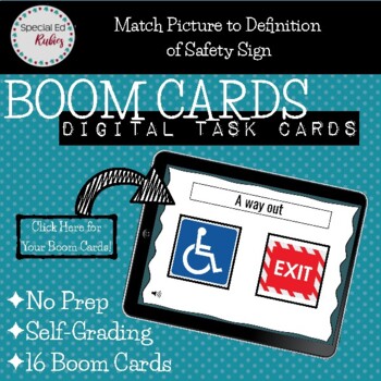 Preview of Boom Cards: Match (Picture to Definition) of Community/Safety Signs