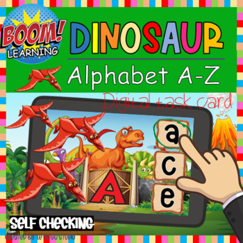 Preview of Boom Cards Match The Alphabet | Dinosaur Letter Matching for Preschool and Pre-K