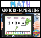 Boom Cards Math Add to 10 Number Line Digital Task Cards D