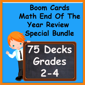 Preview of Boom Cards Math End Of The Year Special Bundle Grades 2-4