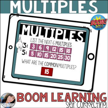 Preview of Boom Cards Math Multiples | Digital Task Cards | Distance Learning