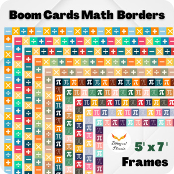 Preview of Boom Cards ™ Math Page Borders Pi Day Math Operations Frames TPT Seller Clipart