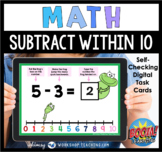 Boom Cards Math Subtract Within 10 Number Line Distance Learning