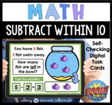 Boom Cards Math Subtract Within 10 Word Problem Fish Dista