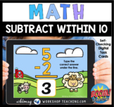 Boom Cards Math Subtraction within 10 Vertical Equations D
