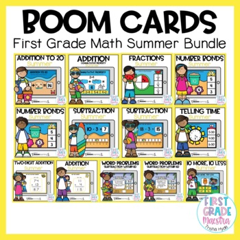 Preview of Boom Cards Math Summer Bundle