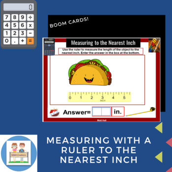 Preview of Boom Cards: Measuring With a Ruler to the Nearest Inch