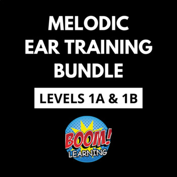 Preview of Boom Cards - Melodic Ear Training Level 1 Bundle, Music Theory