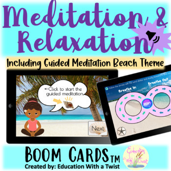 Preview of Boom Cards™ Mindfulness, Relaxation, and Guided Meditation Distance Learning
