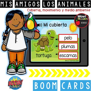 Preview of Boom Cards™ Mis amigos los animales