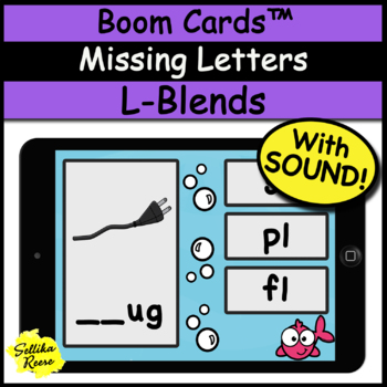 Preview of Boom Cards Missing Letters L-Blends