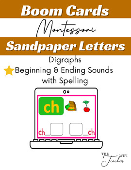 Preview of Boom Cards Montessori Sandpaper Consonant Digraphs Beginning and Ending Sounds