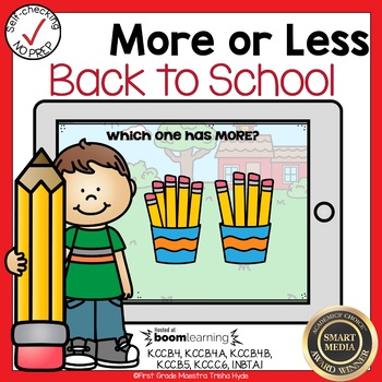 Preview of More or Less | Back to School | Boom Cards